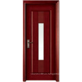 Vidrio puerta madera MJ-208 puerta con cristal para Interior sala